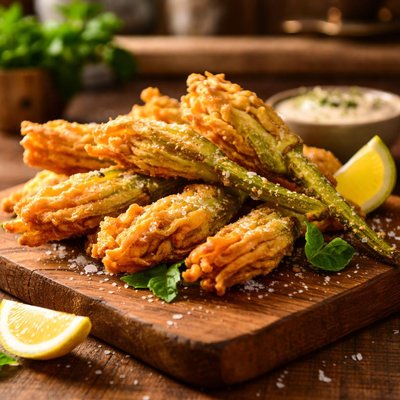 Fried zucchini flowers