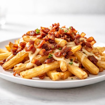 Fries with bacon