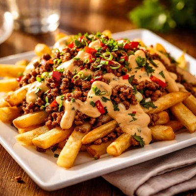 Fries with chili cheese mayo