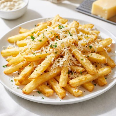 Fries with grana padano cheese