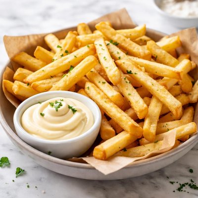 Fries with mayonnaise