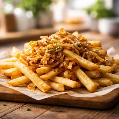 Fries with onions