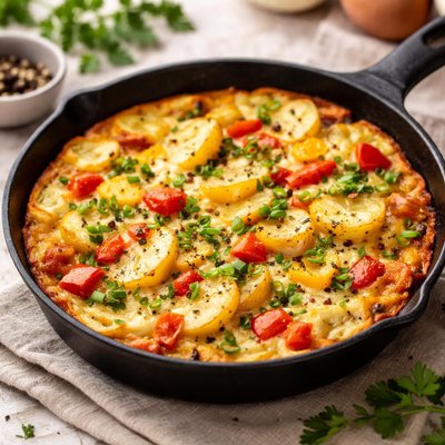 Fritata with potatos and bell peppers