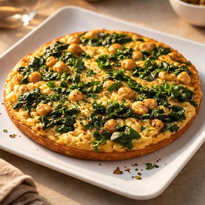 Frittata di ceci e spinaci