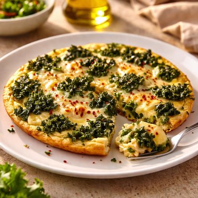 Frittata with kale and provolone