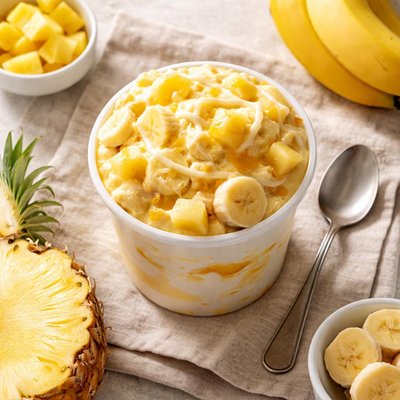 Fritz frozen custurd with bananna pineapple