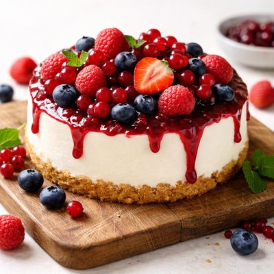 Fromage coulis fruits rouge