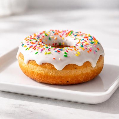 Frosted cake donut