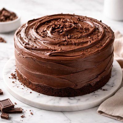 Frosted chocolate cake