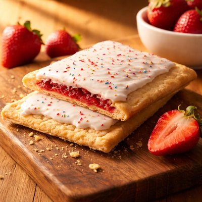 Frosted strawberry poptarts pastries