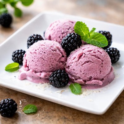 Frozed blackberry yogurt