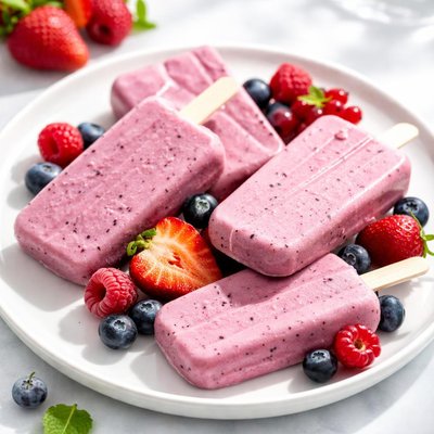 Frozen berry smoothie lolly