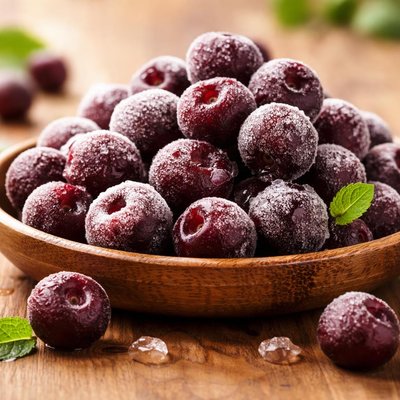 Frozen black cherries