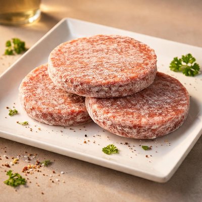 Frozen burger pattie