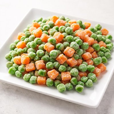 Frozen carrots and peas
