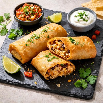 Frozen chicken chimichanga
