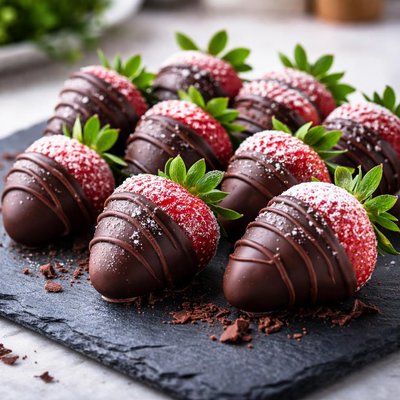 Frozen chocolate covered strawberries