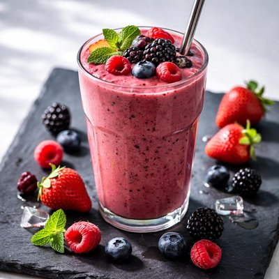 Frozen fruir mixed berry smoothie