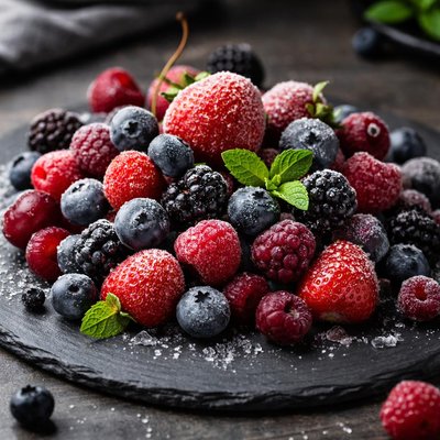 Frozen fruit antioxidant blend