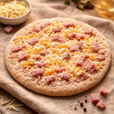 Frozen ham and cheese pizza