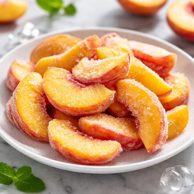 Frozen peach slices