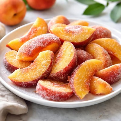 Frozen peaches