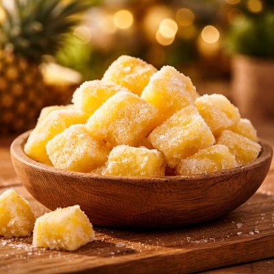 Frozen pineapple chunk