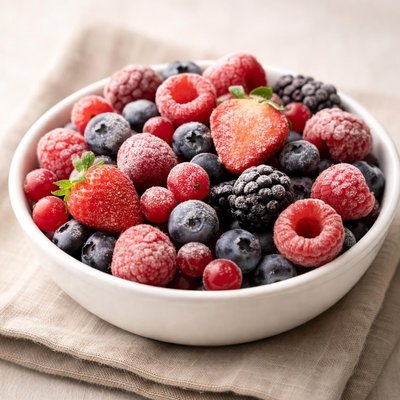 Frozen red fruits mix