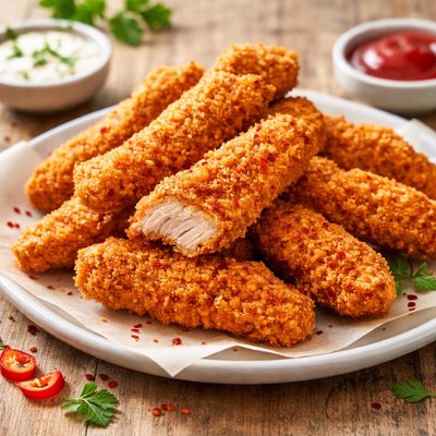 Frozen spicy chicken strips