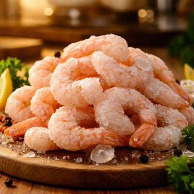Frozen tail off shrimp