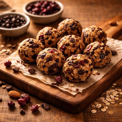 Fruit and chocolate energy bite