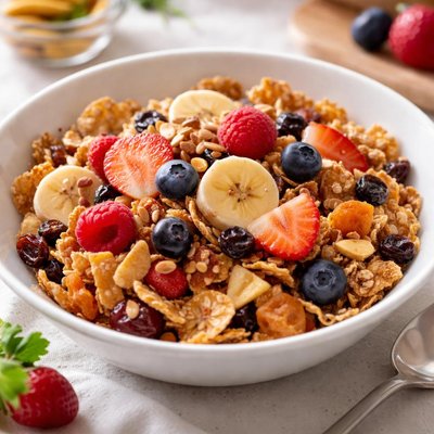 Fruit and fibre cereal