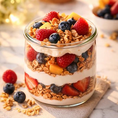 Fruit and granola parfait