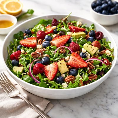 Fruit and greens salad