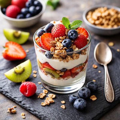 Fruit and yogurt parfait