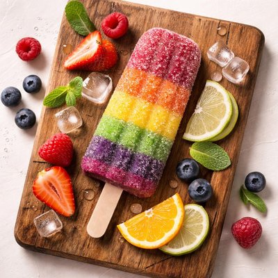 Fruit pastille ice lolly