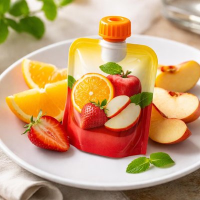 Fruit puree pouch