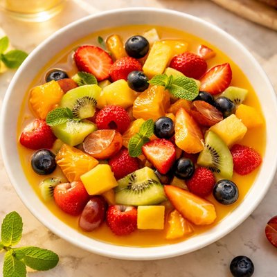 Fruit salad in juice