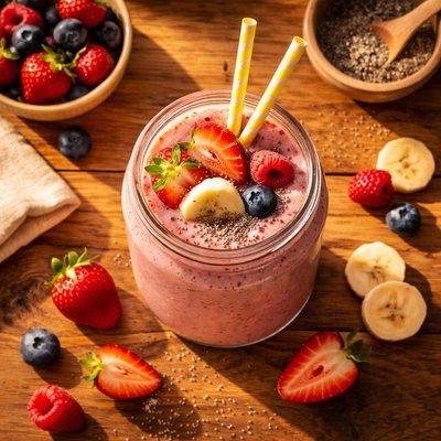 Fruit smoothie with chia seeds