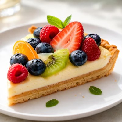 Fruit tart slice