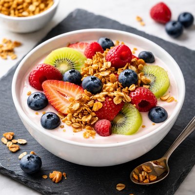 Fruit yogurt with granola