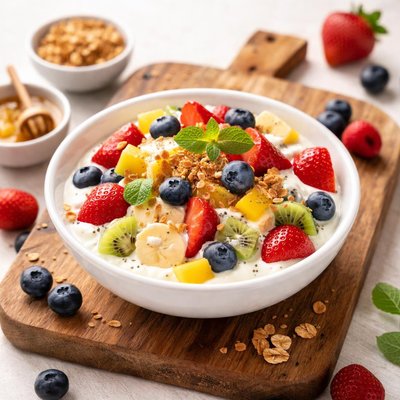 Fruitsalad with yogurt