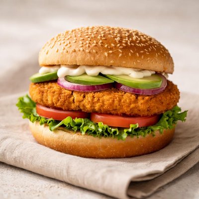 Frys vegan chicken burger