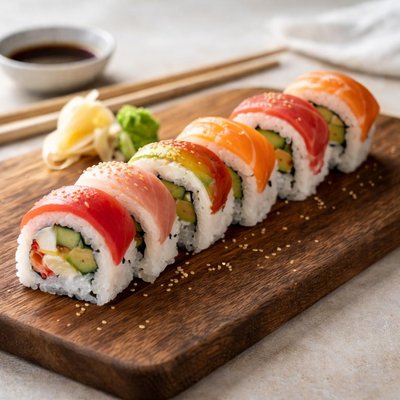 Fuji sushi rainbow roll
