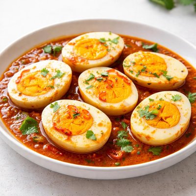 Full boiled egg from curry