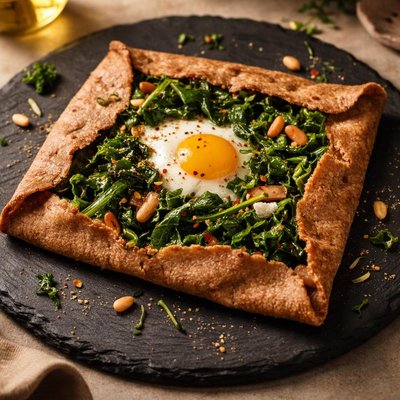 Galette with greens