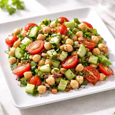 Garbanzo cucumber salad