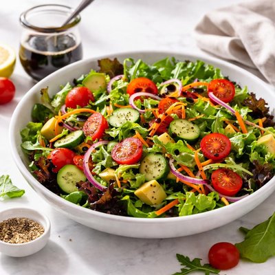 Garden dalad with balsomic dressing