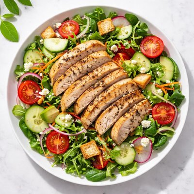 Garden salad with chicken