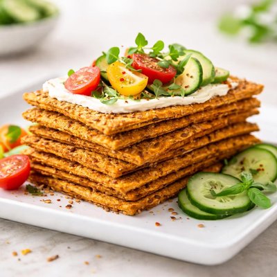 Garden veggies sweet potato crispbread